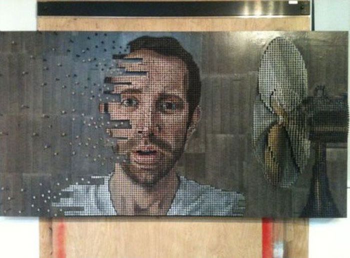 3D screw portraits by Andrew Myers