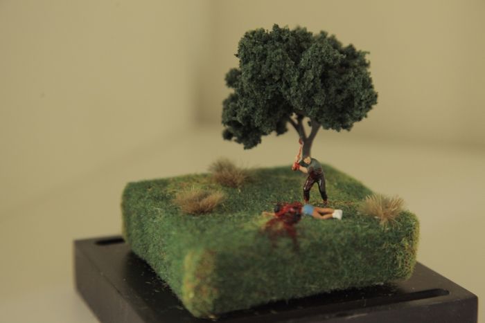 miniature diorama violent model scene