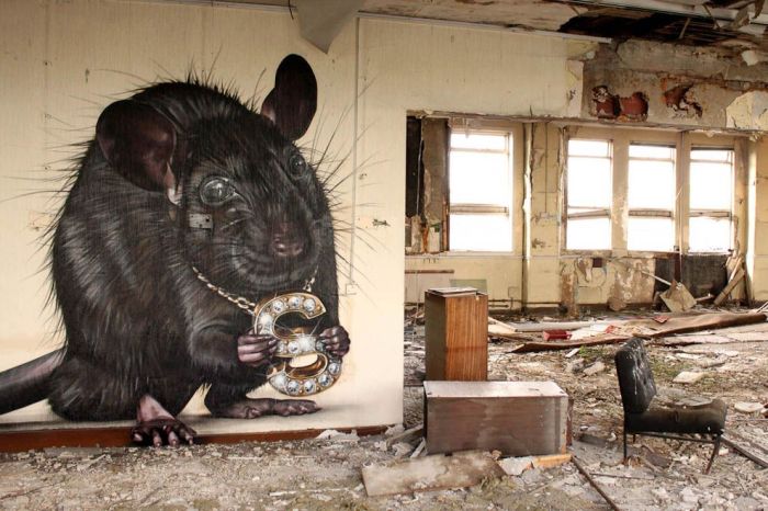 Street art graffiti by Smug One