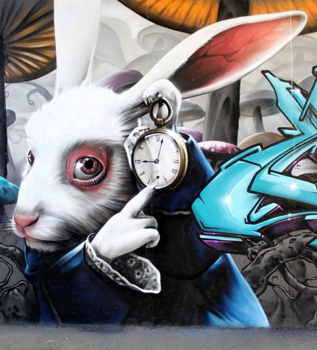 Street art graffiti by Smug One