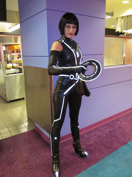 cosplay girl wearing a latex outfit