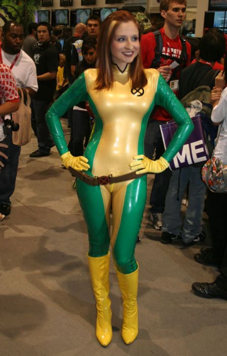 cosplay girl wearing a latex outfit