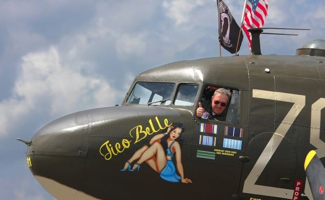 nose art painting of a military aircraft