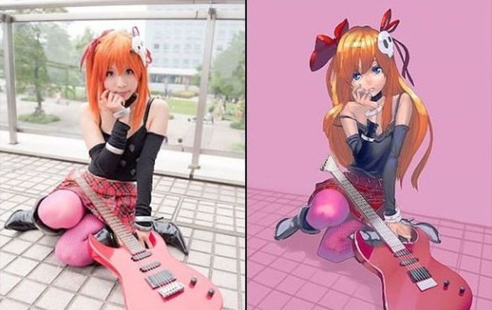 real life and anime girl