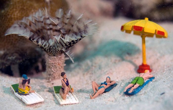 Underwater scenes with toy figures by Jason Isley