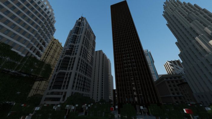 3D minecraft skyscraper city