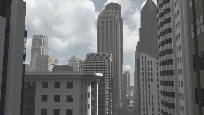 3D minecraft skyscraper city