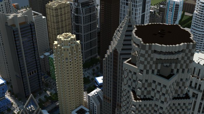 3D minecraft skyscraper city