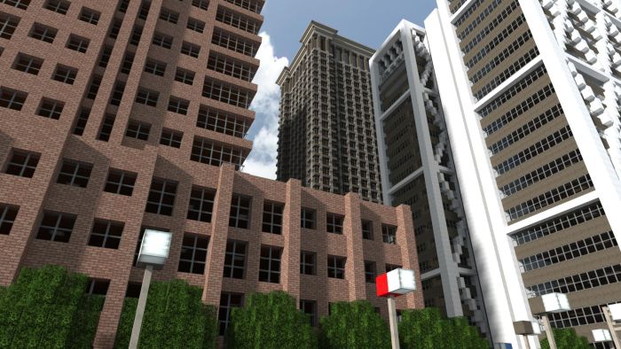 3D minecraft skyscraper city