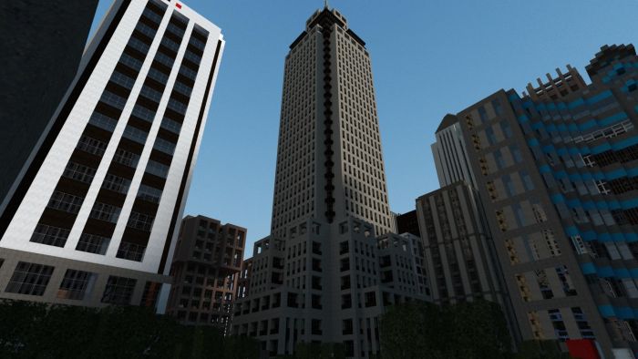 3D minecraft skyscraper city