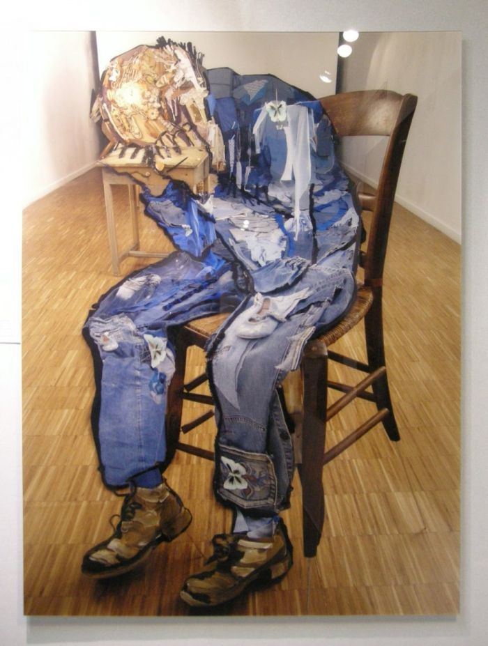 Anamorphosis portrait art by Bernard Pras