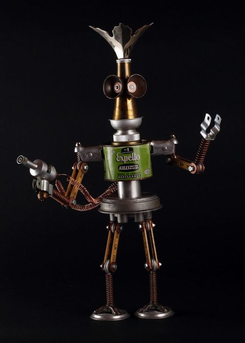 Robot orphan sculptures by Brian Marshall