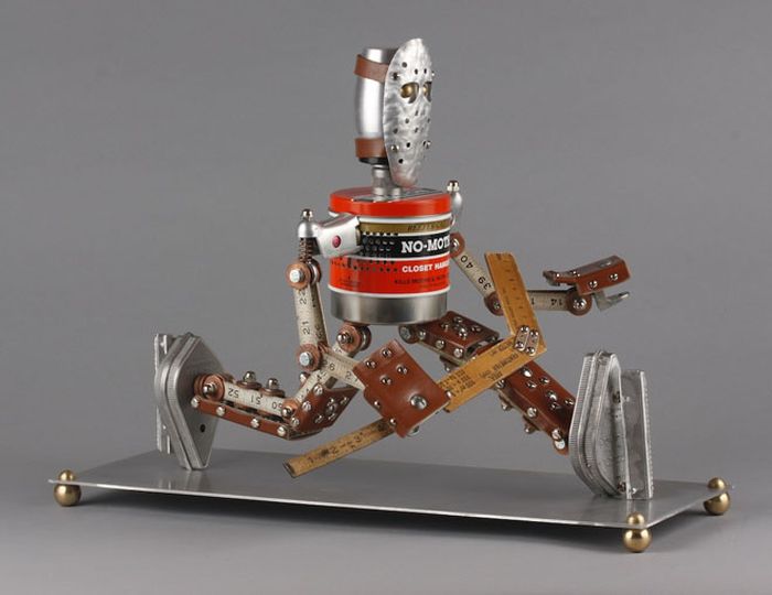 Robot orphan sculptures by Brian Marshall