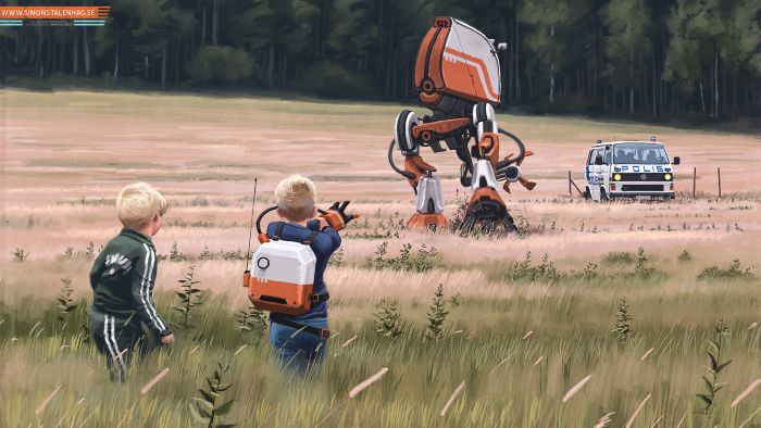 Retro futurism illustration by Simon Stålenhag