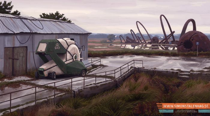 Retro futurism illustration by Simon Stålenhag