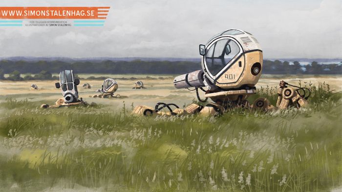 Retro futurism illustration by Simon Stålenhag