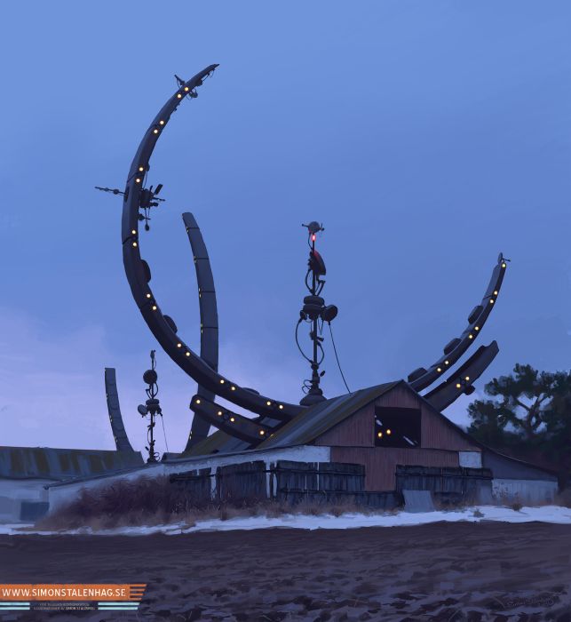 Retro futurism illustration by Simon Stålenhag