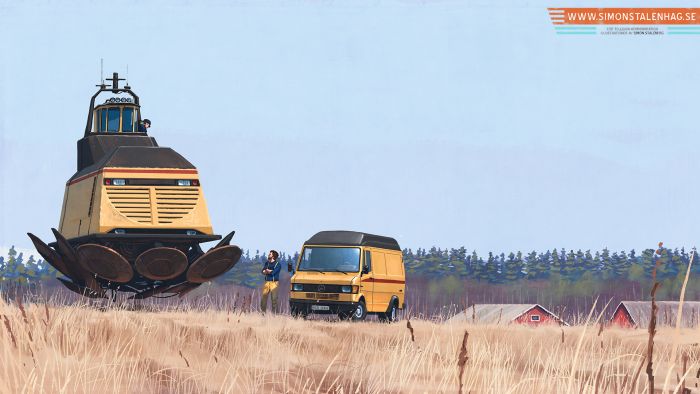 Retro futurism illustration by Simon Stålenhag