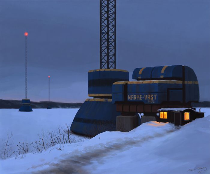 Retro futurism illustration by Simon Stålenhag