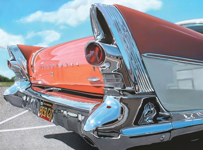 Photorealistic antique classic cars by Cheryl Kelley