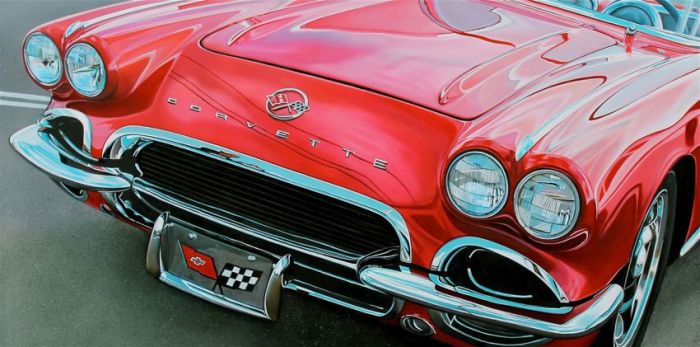 Photorealistic antique classic cars by Cheryl Kelley