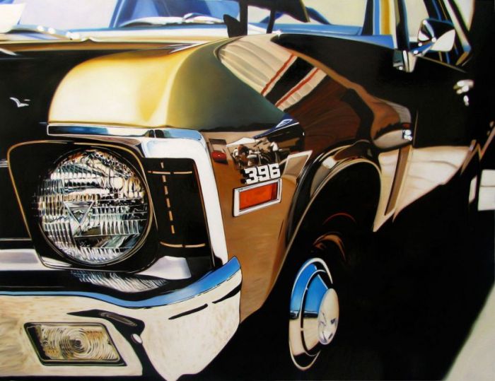 Photorealistic antique classic cars by Cheryl Kelley