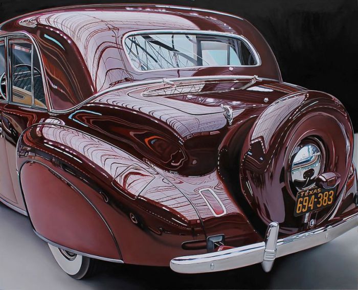 Photorealistic antique classic cars by Cheryl Kelley