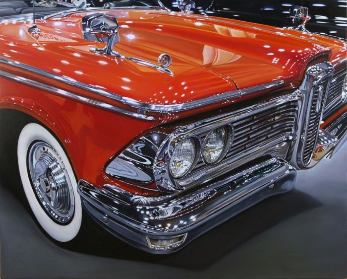 Photorealistic antique classic cars by Cheryl Kelley