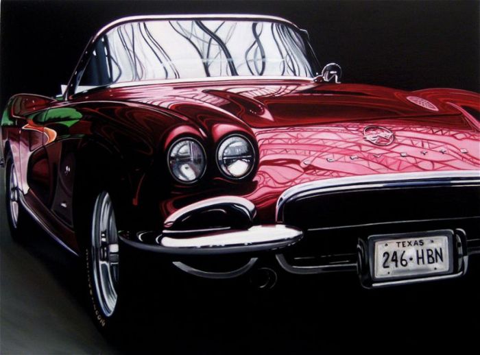 Photorealistic antique classic cars by Cheryl Kelley