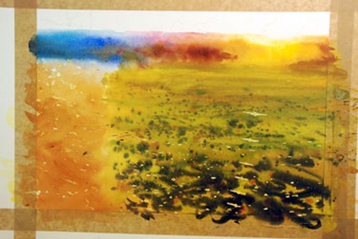 Watercolour landscape painting by Joe Francis Dowden