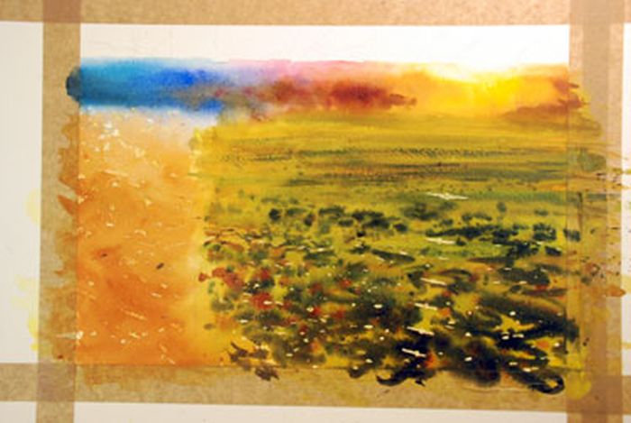 Watercolour landscape painting by Joe Francis Dowden