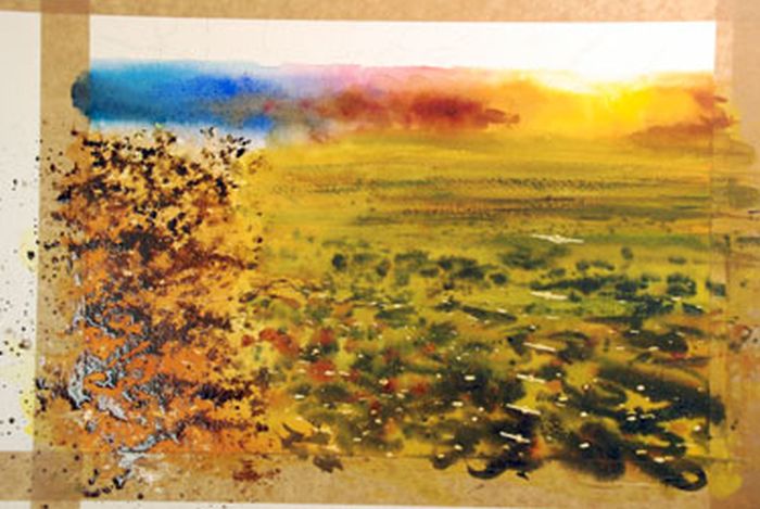 Watercolour landscape painting by Joe Francis Dowden