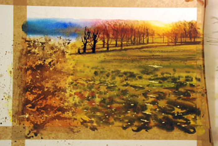 Watercolour landscape painting by Joe Francis Dowden