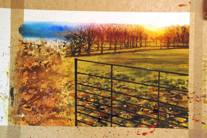 Watercolour landscape painting by Joe Francis Dowden