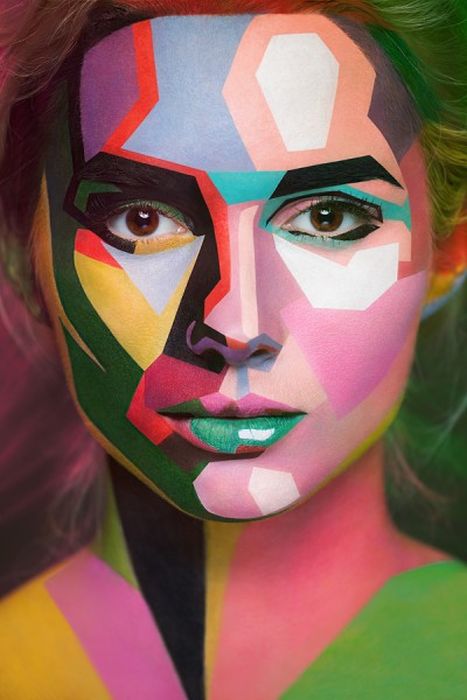 Weird Beauty series, Art of Face paintings by Alexander Khokhlov