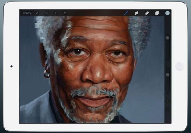 Morgan Freeman iPad drawing by Kyle Lambert