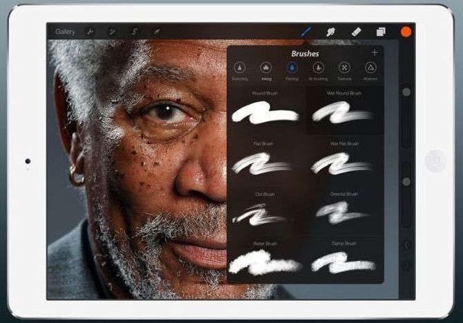 Morgan Freeman iPad drawing by Kyle Lambert