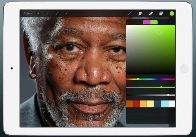 Morgan Freeman iPad drawing by Kyle Lambert