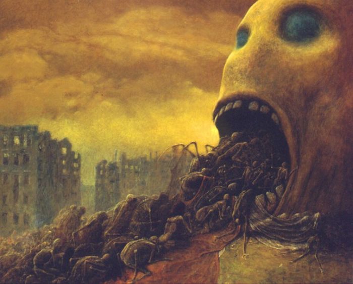 Fantastic realism and surrealistic oil paintings by Zdzisław Beksiński