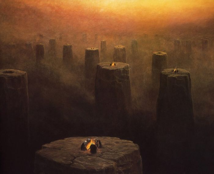 Fantastic realism and surrealistic oil paintings by Zdzisław Beksiński