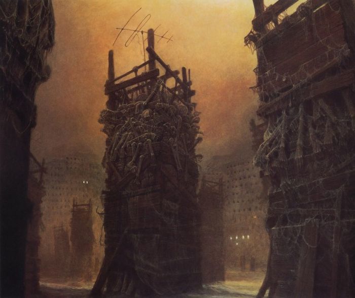 Fantastic realism and surrealistic oil paintings by Zdzisław Beksiński