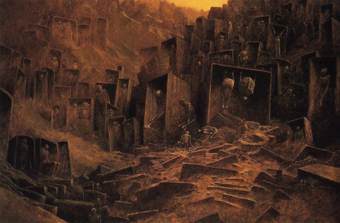 Fantastic realism and surrealistic oil paintings by Zdzisław Beksiński