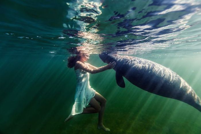 underwater girl portrait