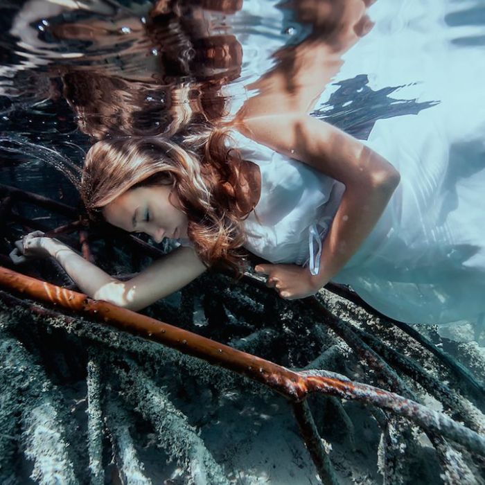 underwater girl portrait