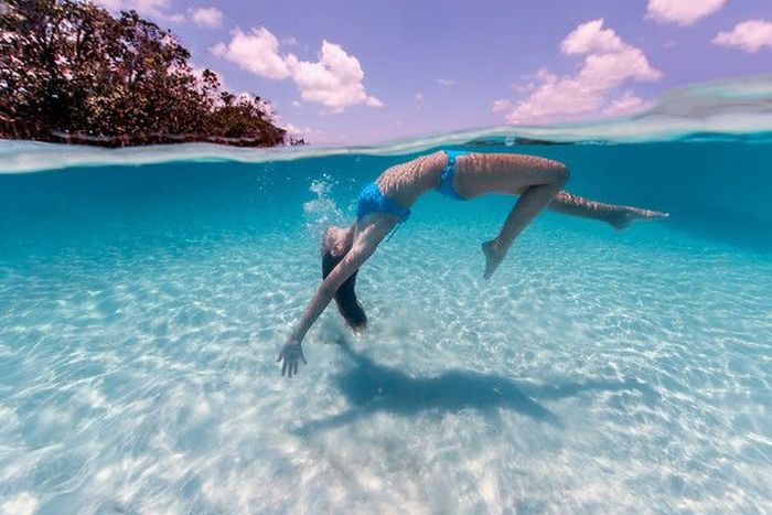 underwater girl portrait