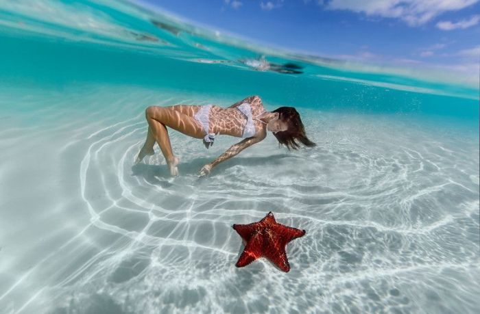 underwater girl portrait