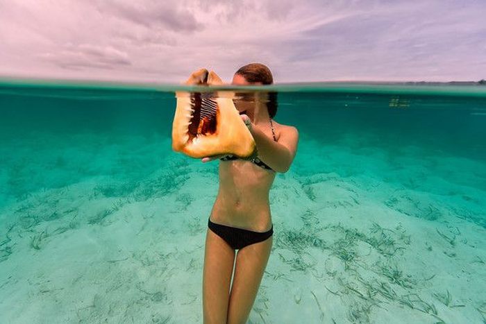 underwater girl portrait