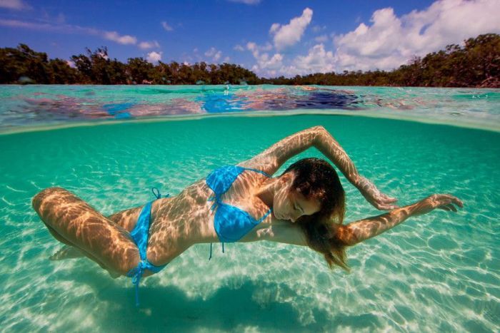 underwater girl portrait