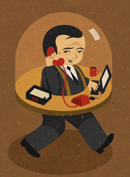 Satirical art illustrations by John Holcroft