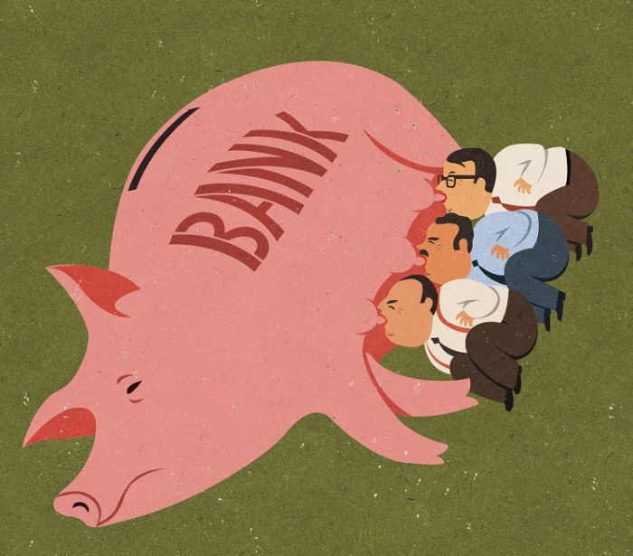 Satirical art illustrations by John Holcroft